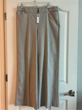 Chico's Light Gray Wide-Leg Trousers